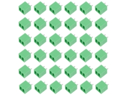 Conjunto De 50 Blocos De Terminais De Encaixe Reto Em Plástico Verde Claro.