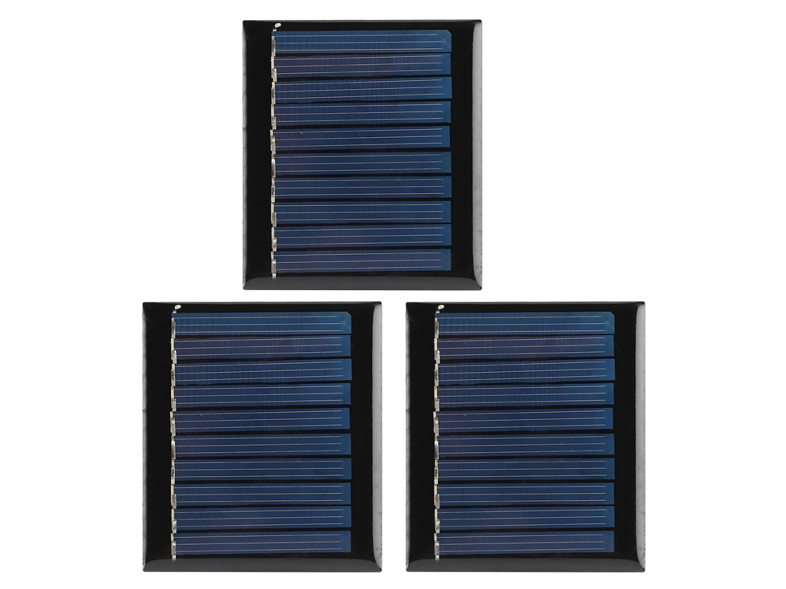Conjunto de 3 painéis solares Primerox de 0,3 W e 5 V com módulo de silício policristalino para projetos de brinquedos DIY.