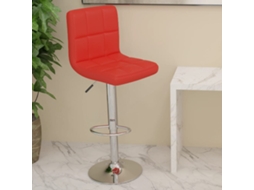 Vidaxl Banco De Bar Couro Artificial Vermelho