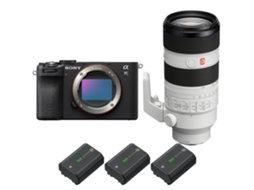 A7c Ii Preto + Fe 70 200mm F/2.8 Gm Oss Ii + 3 Sony Np fz100 Máquina Fotográfica Híbrida + Ebook “20 Dicas para Fotos Que Impressionam” SONY