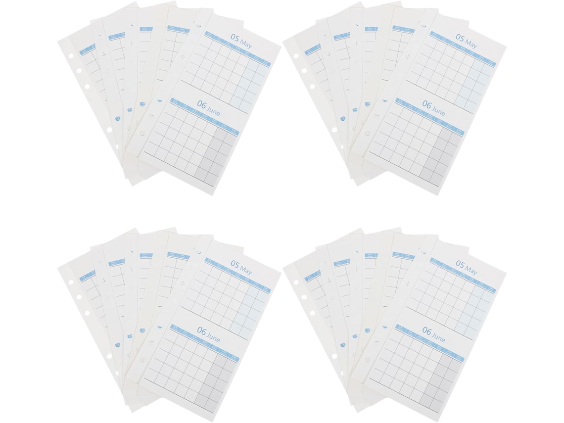 Recargas Para Planificador De Suivi Budgétaire Bleu, Papel Dupla Face, 20 Folhas A6 Flexíveis Calendrier