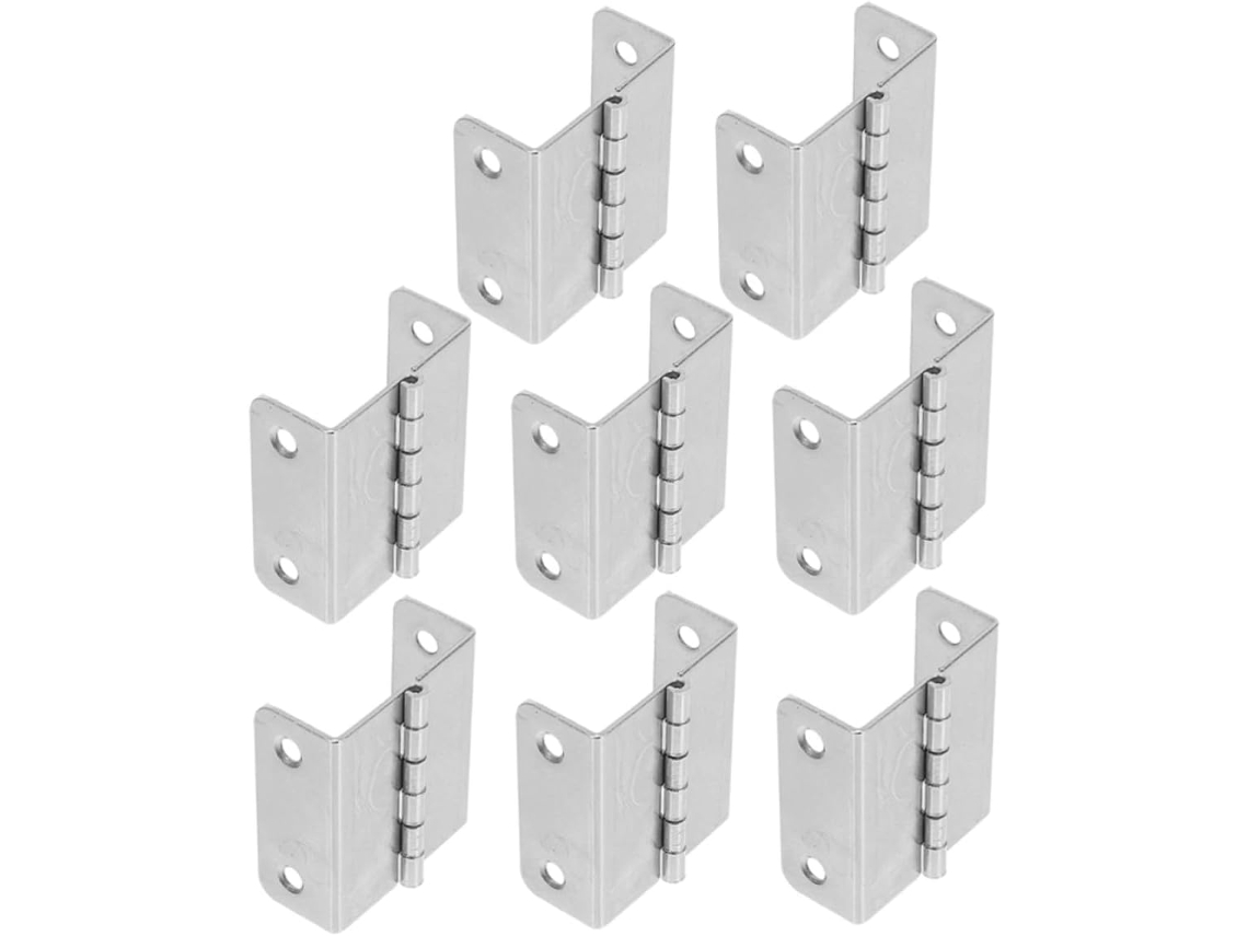 Conjunto De 8 Dobradiças Metal Com Abertura 180 Graus E 4 Furos Para