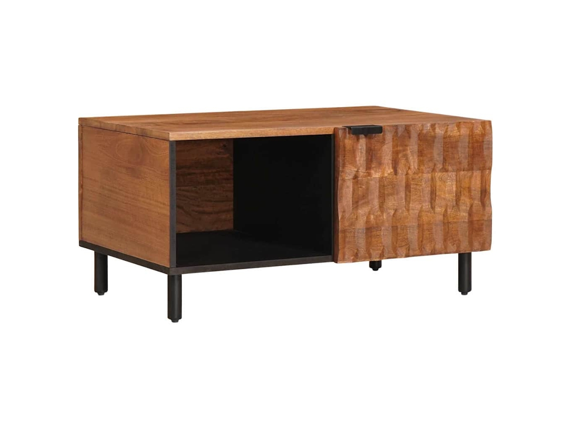 Conjunto 1 Mesa De Centro Vidaxl Castanho Madeira De Mangueira Maciça (80 X 50 X 40 Cm)