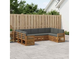 Vidaxl Conjunto De Sofás Para Exterior 7 Unid. Natural E Antracite