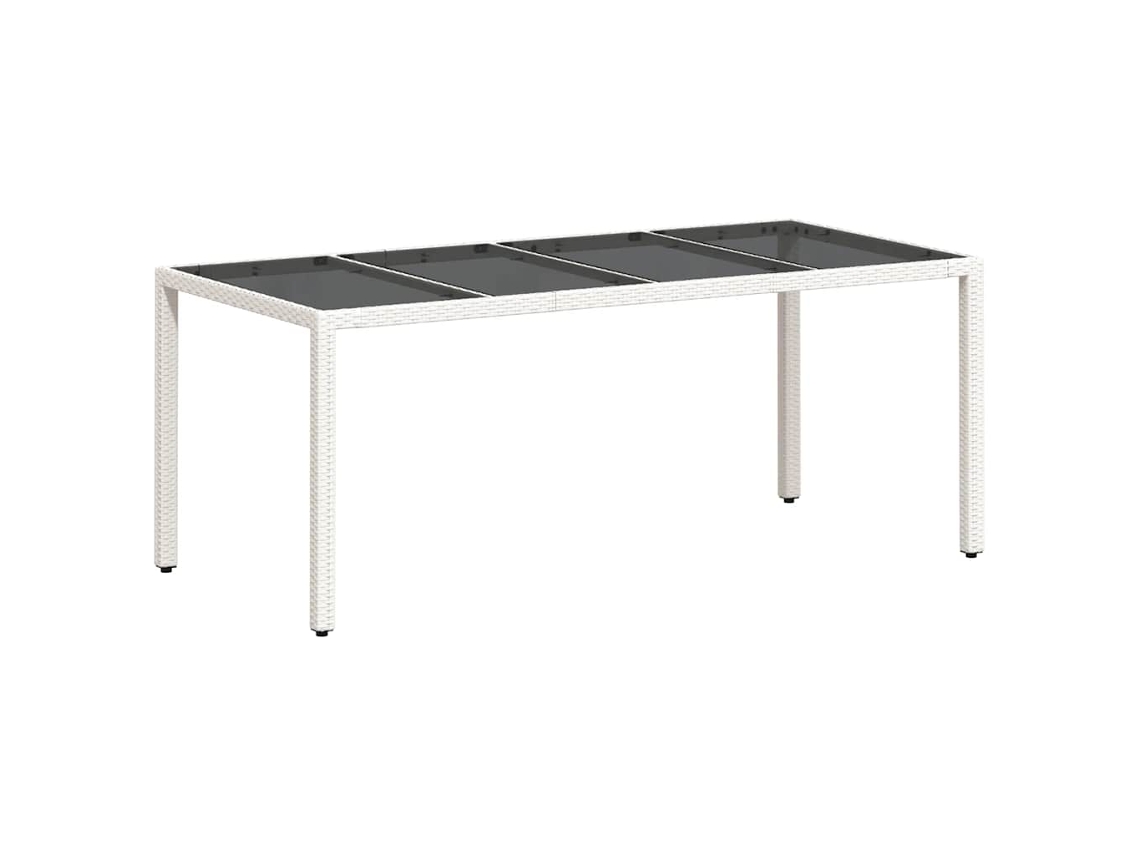 Mesa de jardim com tampo de vidro branco MAISON EXCLUSIVE (190x90x75 cm)