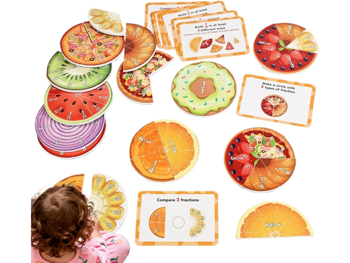 Fichas De Frações, Brinquedo De Classificação Com Tema De Frutas, Para Pré-escola, Ensino Fundamental