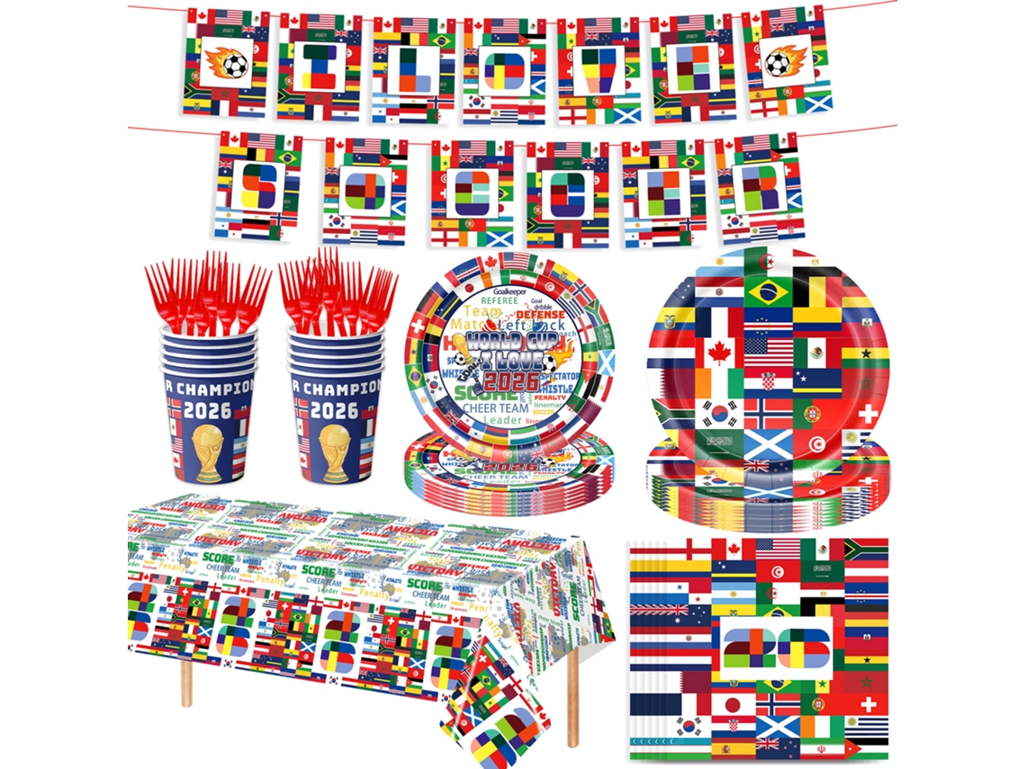Kit Completo Festa Copa 2026 - Decoração E Utensílios Para Torcedores De Futebol