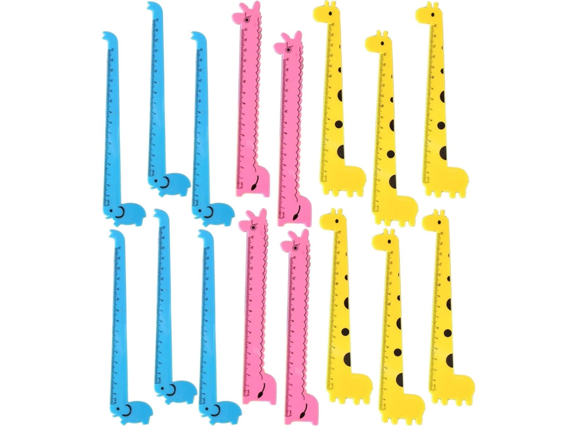 Eringogo Conjunto De 30 Réguas Retas Portáteis Plástico, Design De Girafa, Leves E Duráveis Para Estudantes Atividades