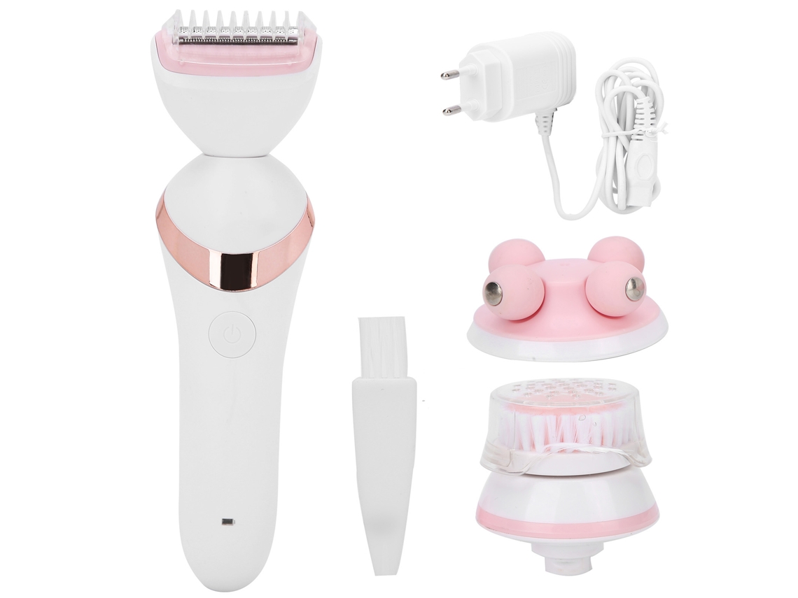 Trimmer Elétrico Para Mulher 3 Em 1 - Depilador, Barbear, Limpeza Facial E Massagem