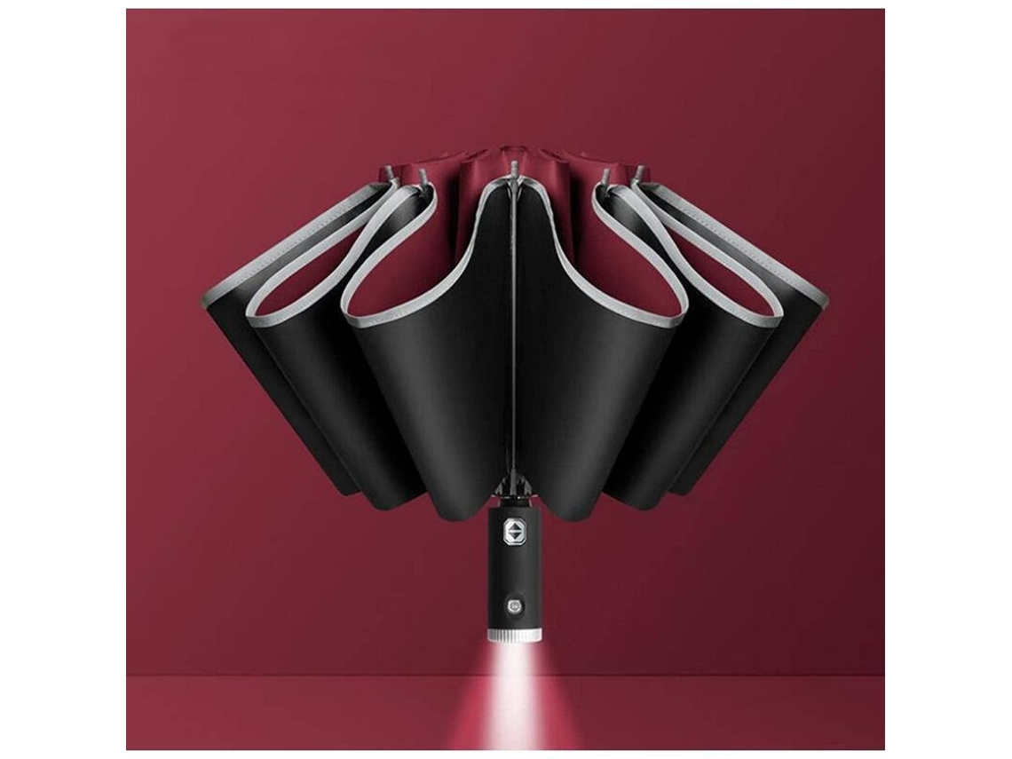 Nova Line guarda chuva Plegável Triplo Invertido com Abertura/fecho Automático, Bordas Reflexivas e Lanterna Led