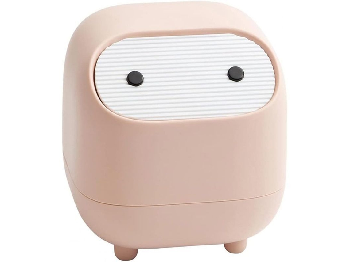 Cubo de lixo Ninja mini, com tampa de dupla pressão, plástico, rosa