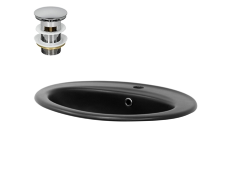 Lavatório ML-DESIGN (57 x 48.5 x 19.5 - Cerâmica - Preto)