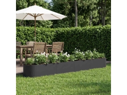 Vidaxl Cama De Jardim Elevada Preto 380 X 40 X 40 Cm Aço
