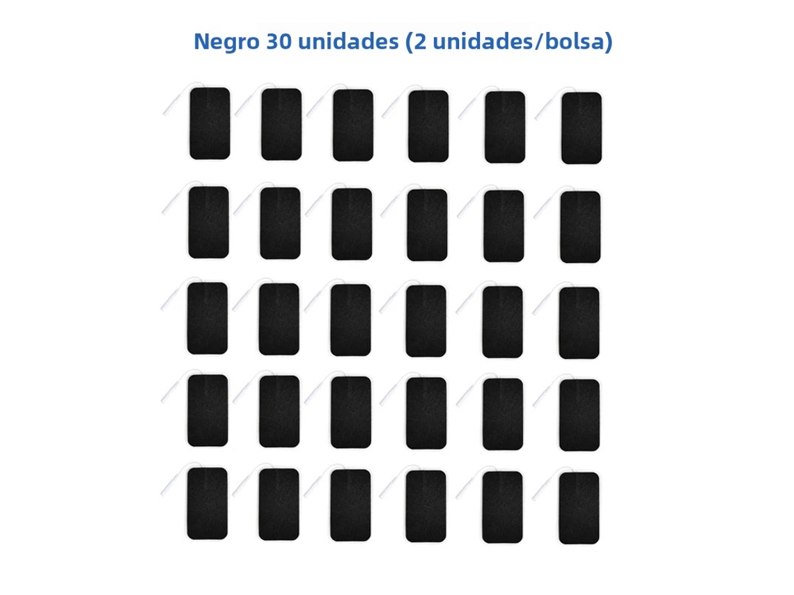 Adesivos de Eletrodo Não Tecido, 5*9cm, com Conector de 2mm MDUG (preto, 30 Unidades, 5x9cm)