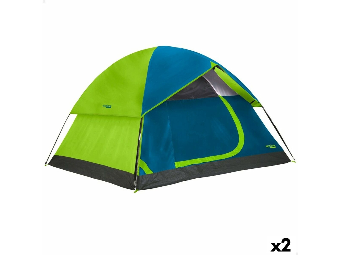 Tenda de Campanha Aktive 4 Pessoas 240 X 130 X 210 Cm 2 Unidades