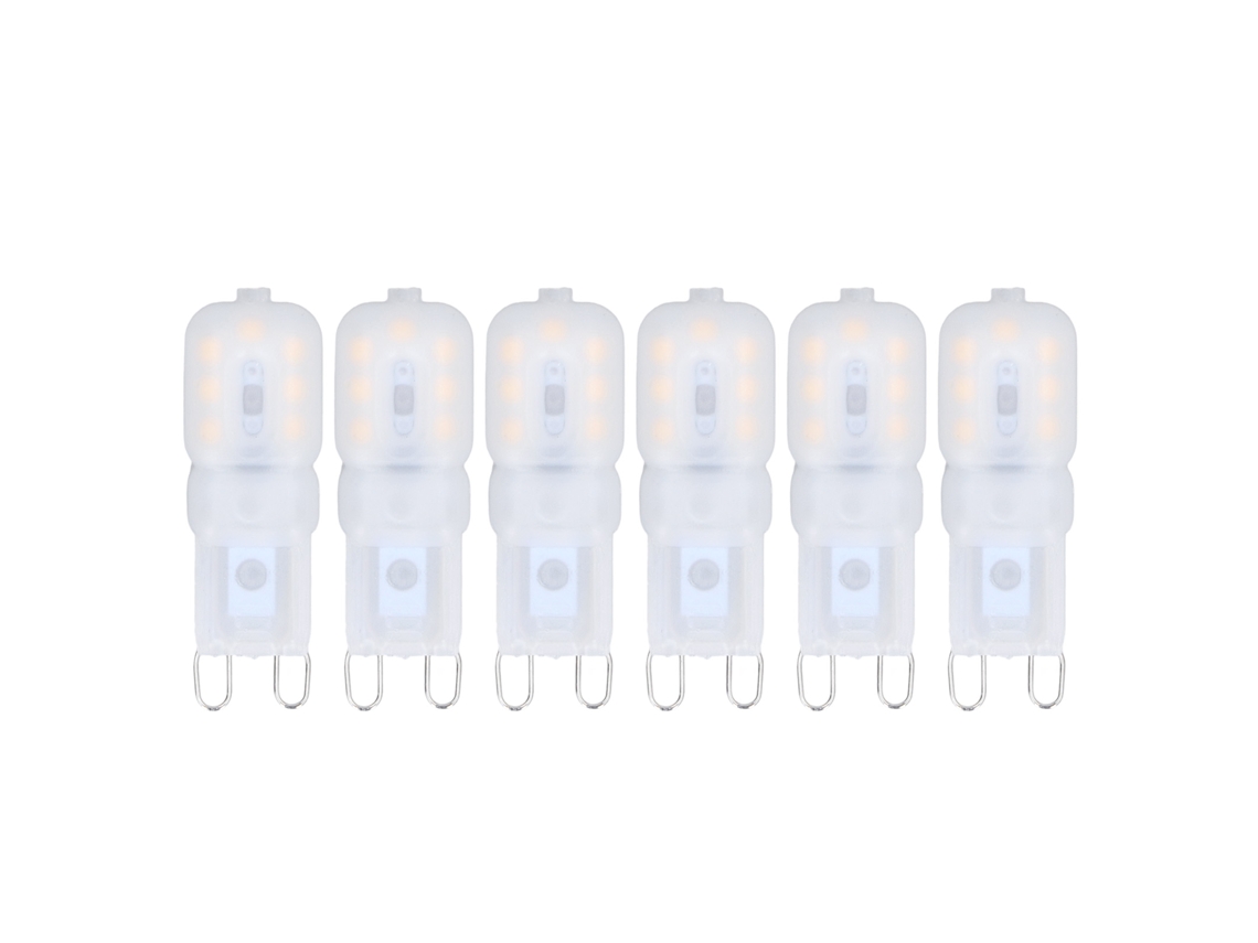 6 Lâmpadas Led G9 Reguláveis 3w 360 Graus Branco Quente 110 140v para Lâmpadas de Teto e Pendentes