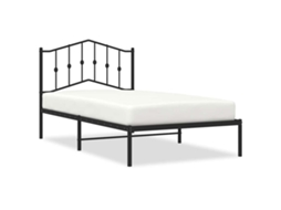Estrutura de cama com cabeceira VIDAXL metal preto (100x190 cm)