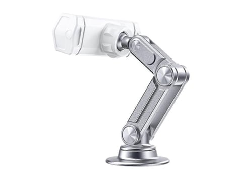 Suporte De Telefone Para Carro Em Liga De Alumínio, Estilo Clipe Giratório, Prateado.