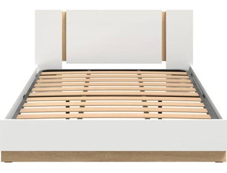 Embalagem de Peças DORMUS para Cama de Casal com Estrado Incluído (Outlet Grade A - Branca e Carvalho - 190 x 140 cm)
