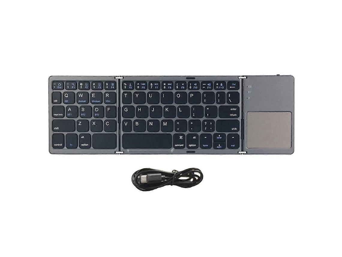 Teclado Bluetooth Dobrável Sem Fio Com Touchpad Para Tablet Ios/android/windows, Teclado Para Celular Preto Everley891