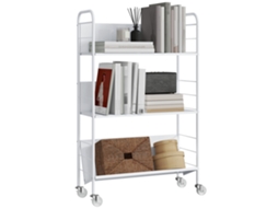 Prateleira com 3 Níveis, Rodas, Branca, 69x26x108cm, S/MARCA