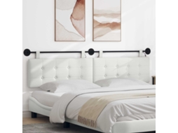 Vidaxl Cabeceira Suspensa Com Luz Led Branco Couro Sintético