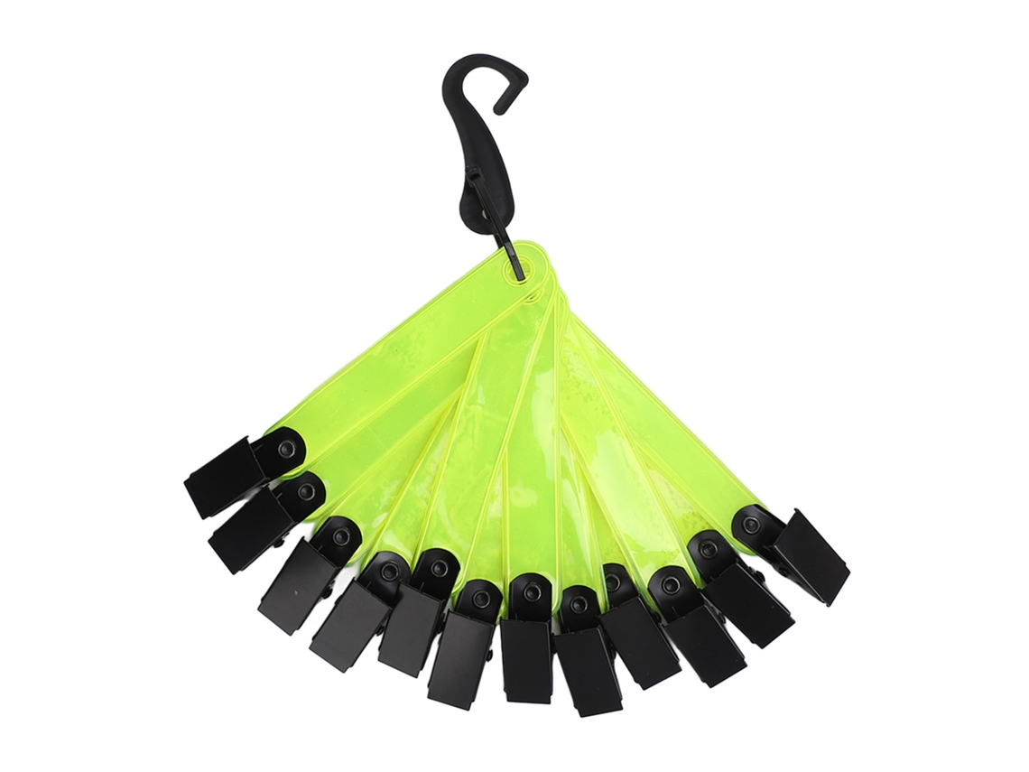 12 Marcadores De Trilha Reflectivos Com Clips Visíveis Para Caminhada Caça Outdoor Amarelo