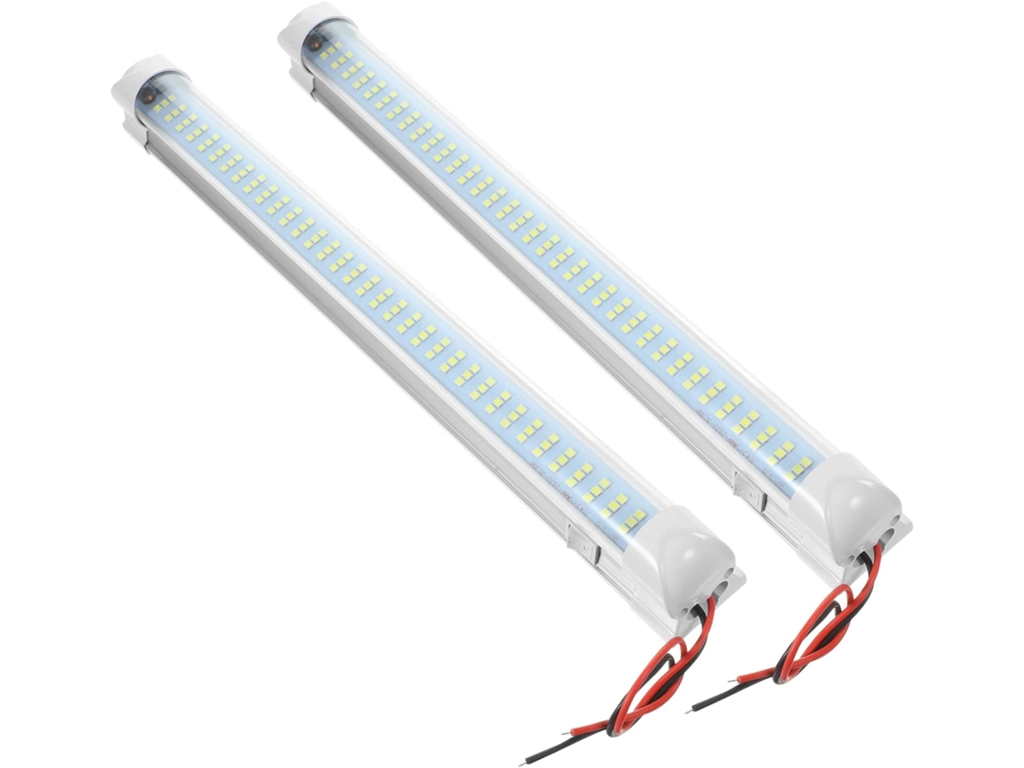Conjunto de 2 barras de luz LED para iluminação ambiente interna de carros.