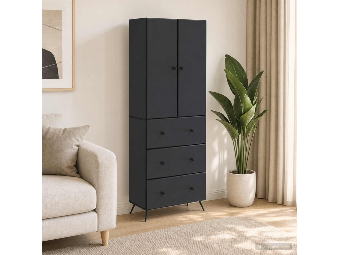 Vidaxl Conjunto De Gabinete 2 Unid. 66 X 34,5 X 90 Cm Preto