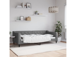 Vidaxl Sofá-cama 90x200 Cm Tecido Cinzento-escuro
