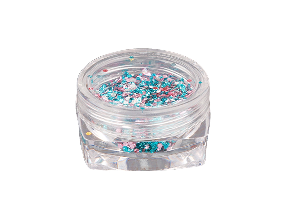 Decoração De Unhas Com Glitter E Paillettes Em Lata Para Manicure (azul+rosa)