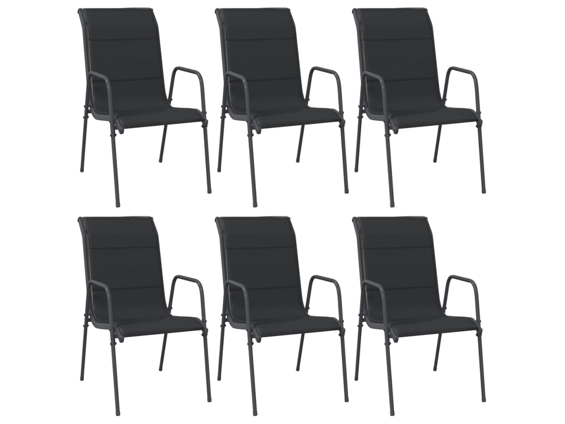 Garden Chair, Garden Chairs Vidaxl Preto Aço (n/a)
