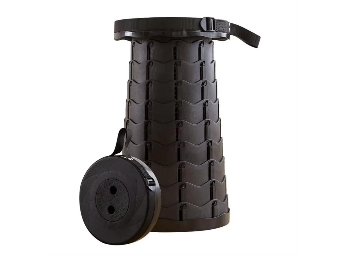 Banqueta Dobrável Portátil , Capacidade De Peso De 250 Kg (550 Lbs), Altura Ajustável De 6,5 A 45 Cm. Mdug (preta)
