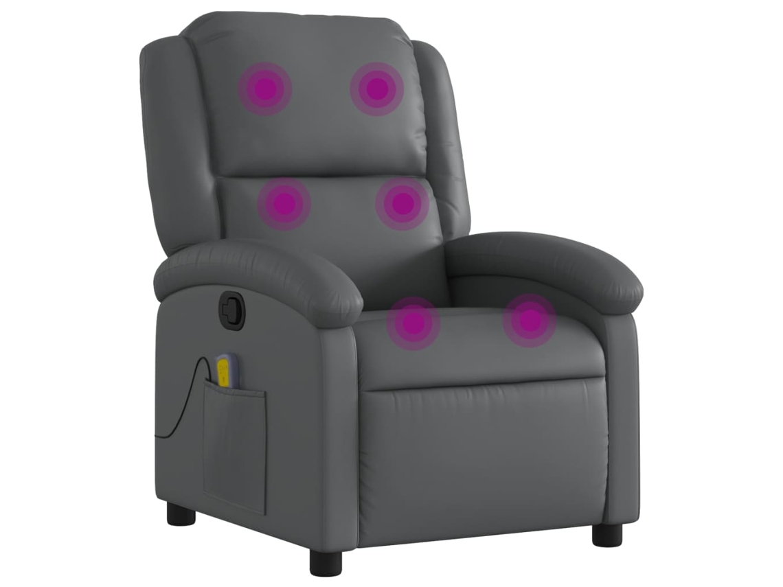 Massage Recliner Chair, Massage Recliner Chairs Vidaxl Cinzeto Couro Artificial