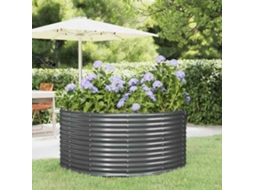 Vidaxl Canteiro Elevado Jardim 140x140x68 Aço Galvanizado Antracite