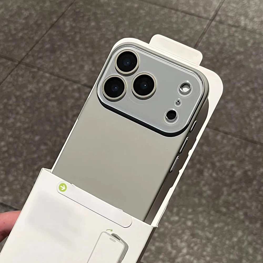 Capa De Vidro Para Iphone 16 Pro (cinza), Com Proteção Traseira Contra Impactos.