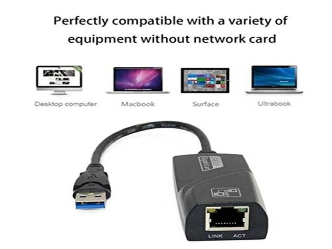 Adaptador Usb 3.0 Ethernet Rj45 Gigabit Para Pc Mac E Linux - Pack Com 3 Unidades