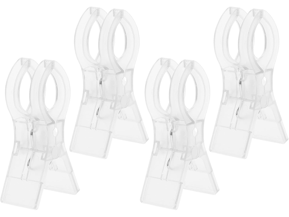 Prendedores De Toalha Praia À Prova Vento Para O Verão, Conjunto De 4 Prendedores Transparentes Para Roupas E Lençóis