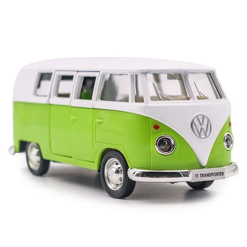 (verde) Mini Ônibus De Liga Metálica Fundida Em Escala 1/36 - Modelo Decorativo