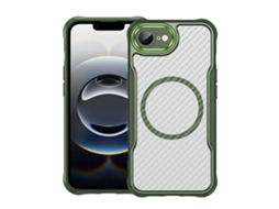 Capa Transparente Para Iphone 17e - Textura De Fibra De Carbono - Magsafe
