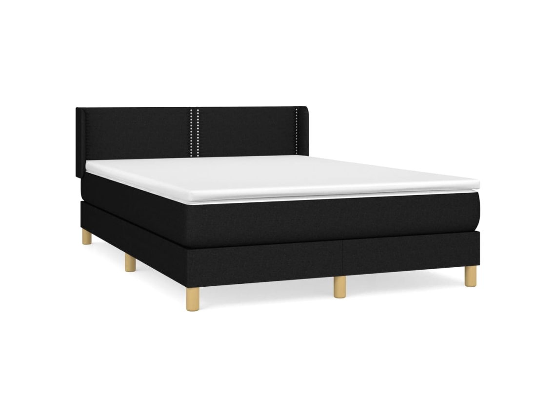 Cama com Molas/colchão 140x200 Cm Tecido Preto MAISON EXCLUSIVE