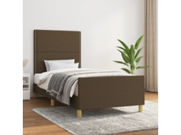 Vidaxl Estrutura De Cama Sem Colchão 100x200 Cm Tecido Castanho-escuro