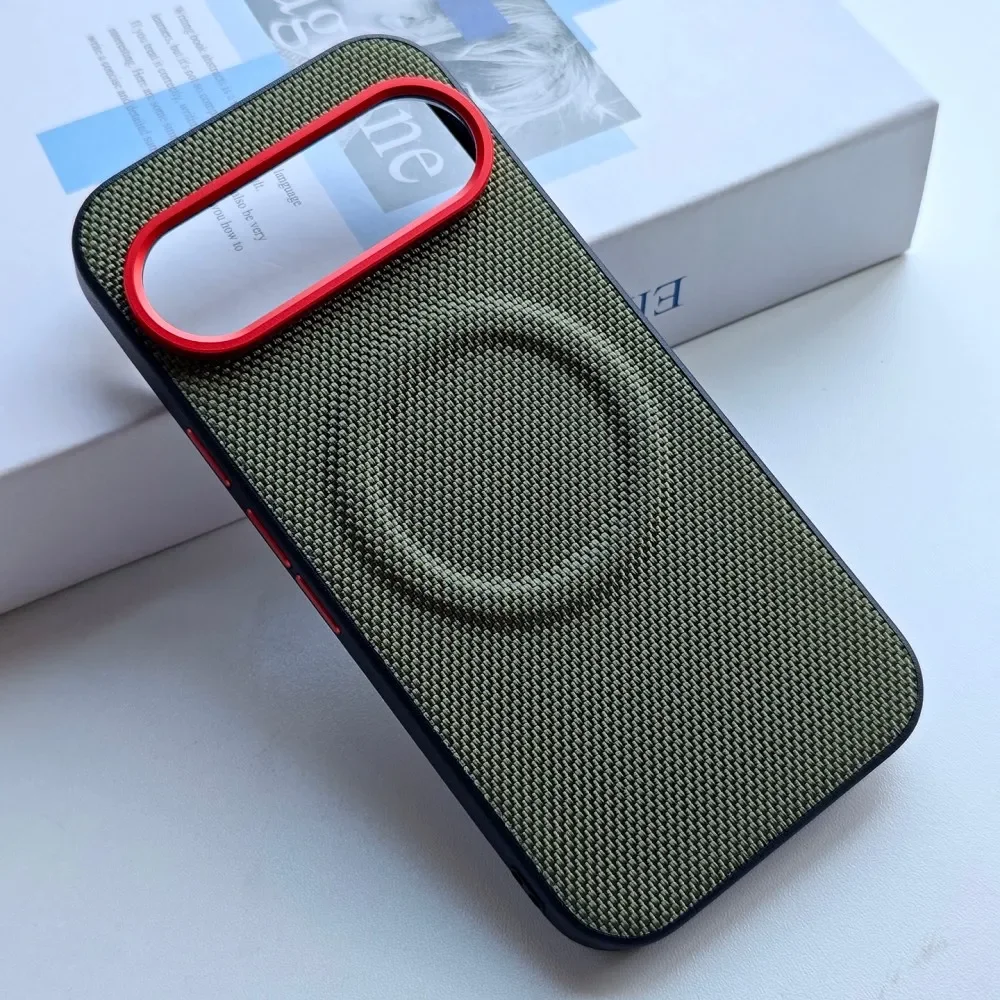 (verde, Google Pixel 9 Pro Xl) Capa Magnética De Luxo Com Textura De Couro Pu Trançado – Capa Protetora Antichoque