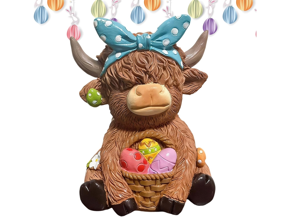 Estatueta De Vaca Em Resina Para Decoração De Páscoa |
