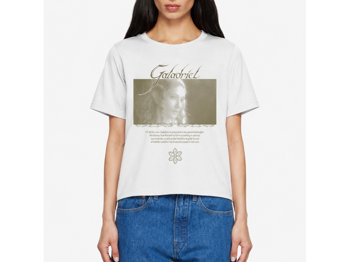 Rockinstone Lord Of The Rings Galadriel Lady Of The Galadhrim White T-shirt Size:xxl