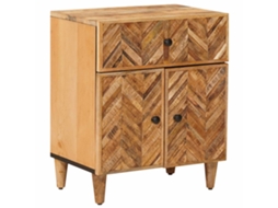 Conjunto 1 Mesa-de-cabeceira Vidaxl Castanho Madeira De Mangueira Maciça (50 X 33 X 60 Cm)