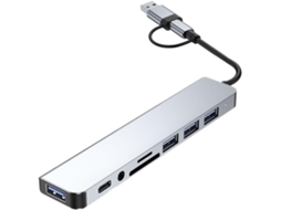Expansor Usb Tipo-c Para Transferência Rápida De Dados E Múltiplas Interfaces.