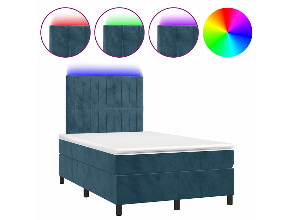 Box Spring Bed, Box Spring Beds Vidaxl Azul Veludo (120 X 200 Cm)