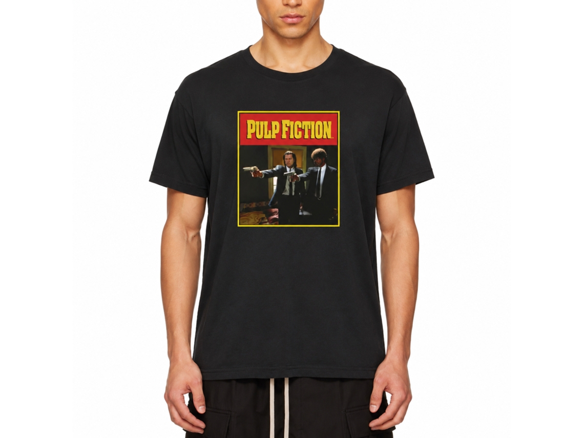 Rockinstone Men's T-shirt Pulp Fiction Jules Graphic Print Tee Black Size:xxxl