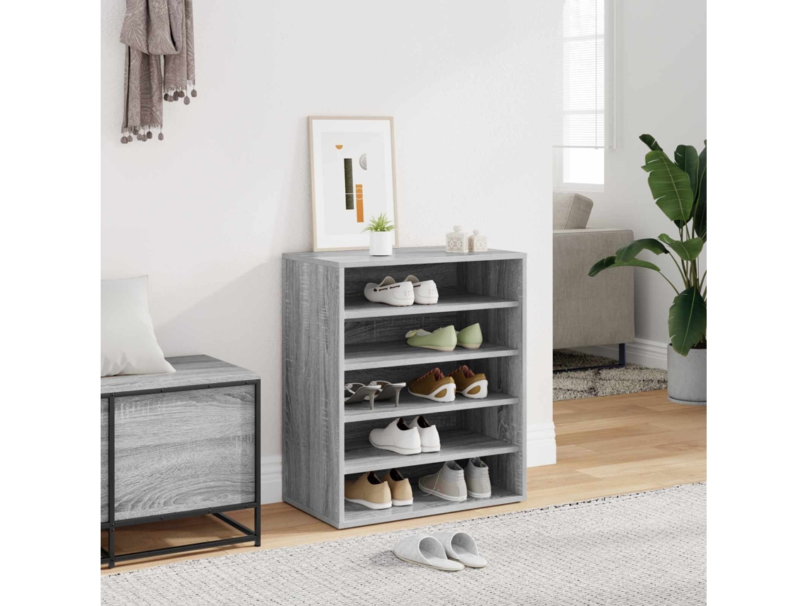 Vidaxl Sapateira 60x35x70 Cm Derivados De Madeira Sonoma Cinza